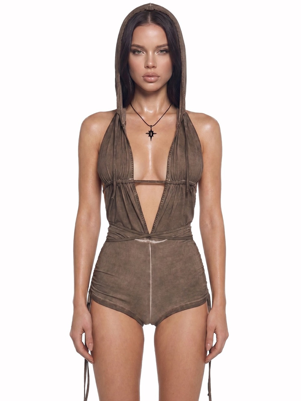 DOLLSKILL DOWNBEAT HOODED ROMPER - BROWN